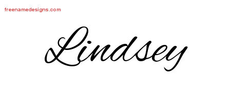 Cursive Name Tattoo Designs Lindsey Free Graphic