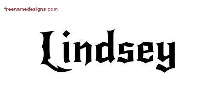 Gothic Name Tattoo Designs Lindsey Free Graphic