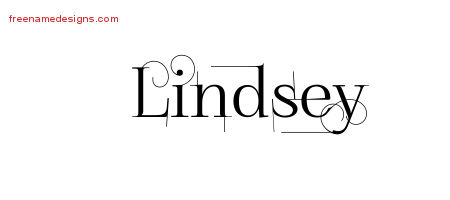 Decorated Name Tattoo Designs Lindsey Free Lettering