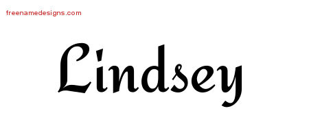 Calligraphic Stylish Name Tattoo Designs Lindsey Free Graphic