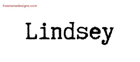 Typewriter Name Tattoo Designs Lindsey Free Download