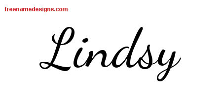 Lively Script Name Tattoo Designs Lindsy Free Printout