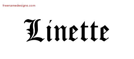 Blackletter Name Tattoo Designs Linette Graphic Download