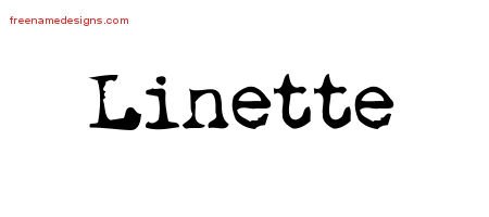 Vintage Writer Name Tattoo Designs Linette Free Lettering