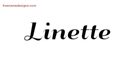 Art Deco Name Tattoo Designs Linette Printable