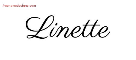 Classic Name Tattoo Designs Linette Graphic Download