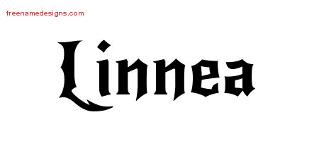 Gothic Name Tattoo Designs Linnea Free Graphic