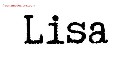 Typewriter Name Tattoo Designs Lisa Free Download
