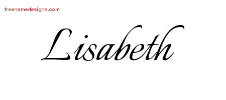 Calligraphic Name Tattoo Designs Lisabeth Download Free