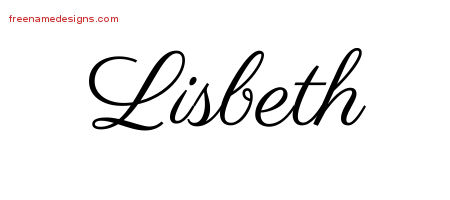 Classic Name Tattoo Designs Lisbeth Graphic Download