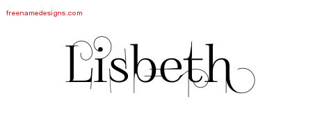 Decorated Name Tattoo Designs Lisbeth Free
