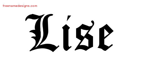 Blackletter Name Tattoo Designs Lise Graphic Download