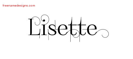 Decorated Name Tattoo Designs Lisette Free