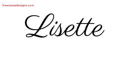 Classic Name Tattoo Designs Lisette Graphic Download
