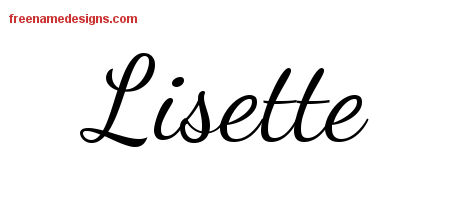 Lively Script Name Tattoo Designs Lisette Free Printout