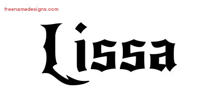 Gothic Name Tattoo Designs Lissa Free Graphic