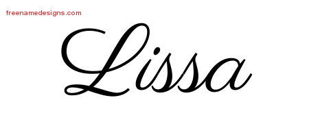 Classic Name Tattoo Designs Lissa Graphic Download