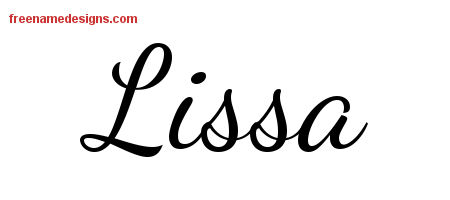 Lively Script Name Tattoo Designs Lissa Free Printout