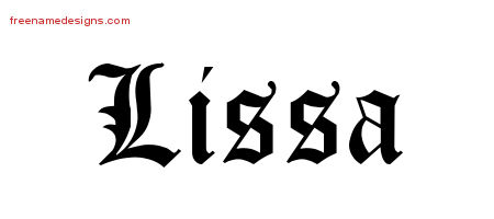Blackletter Name Tattoo Designs Lissa Graphic Download