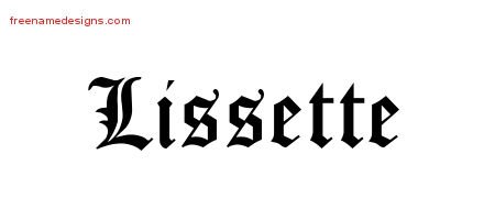 Blackletter Name Tattoo Designs Lissette Graphic Download