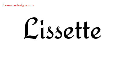 Calligraphic Stylish Name Tattoo Designs Lissette Download Free