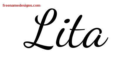 Lively Script Name Tattoo Designs Lita Free Printout