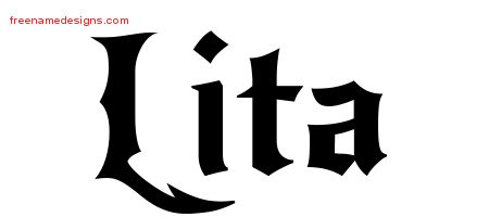 Gothic Name Tattoo Designs Lita Free Graphic