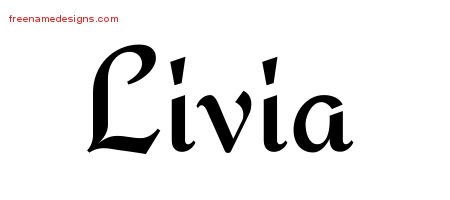 Calligraphic Stylish Name Tattoo Designs Livia Download Free