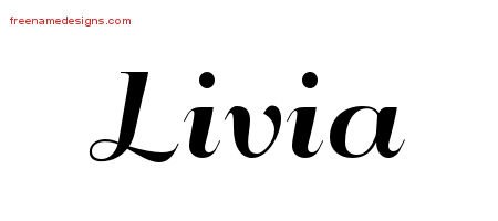 Art Deco Name Tattoo Designs Livia Printable
