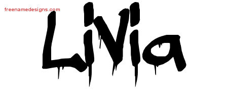 Graffiti Name Tattoo Designs Livia Free Lettering