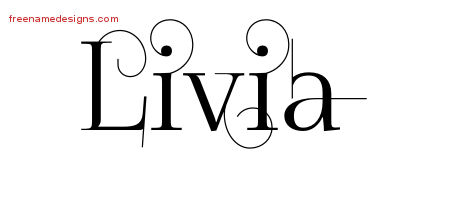 Decorated Name Tattoo Designs Livia Free