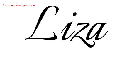 Calligraphic Name Tattoo Designs Liza Download Free