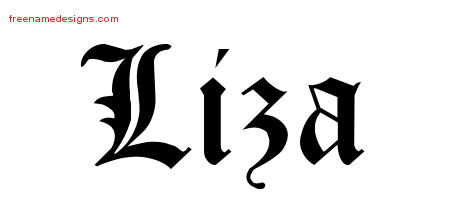 Blackletter Name Tattoo Designs Liza Graphic Download