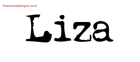 Vintage Writer Name Tattoo Designs Liza Free Lettering