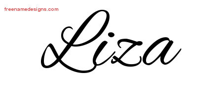 Cursive Name Tattoo Designs Liza Download Free