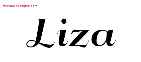 Art Deco Name Tattoo Designs Liza Printable