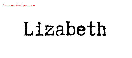 Typewriter Name Tattoo Designs Lizabeth Free Download