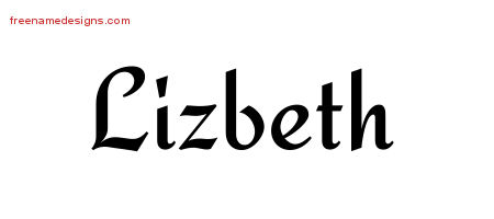 Calligraphic Stylish Name Tattoo Designs Lizbeth Download Free