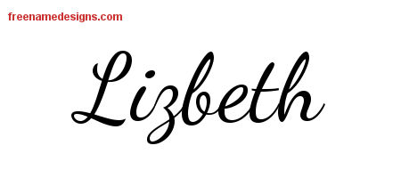 Lively Script Name Tattoo Designs Lizbeth Free Printout