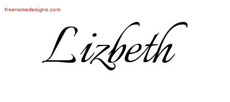 Calligraphic Name Tattoo Designs Lizbeth Download Free
