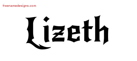 Gothic Name Tattoo Designs Lizeth Free Graphic