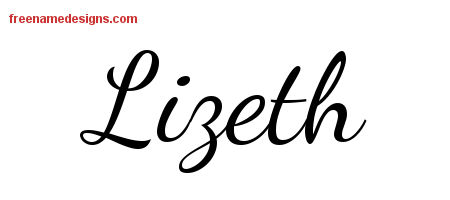 Lively Script Name Tattoo Designs Lizeth Free Printout