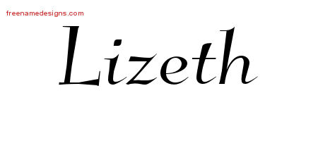 Elegant Name Tattoo Designs Lizeth Free Graphic
