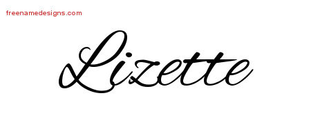 Cursive Name Tattoo Designs Lizette Download Free