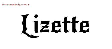 Gothic Name Tattoo Designs Lizette Free Graphic