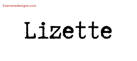 Typewriter Name Tattoo Designs Lizette Free Download