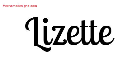 Handwritten Name Tattoo Designs Lizette Free Download