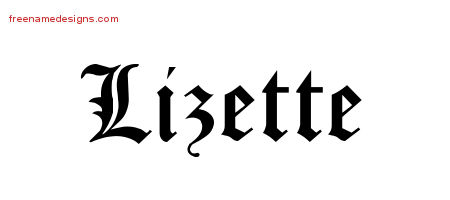Blackletter Name Tattoo Designs Lizette Graphic Download
