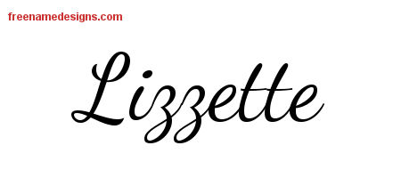 Lively Script Name Tattoo Designs Lizzette Free Printout
