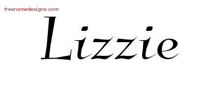 Elegant Name Tattoo Designs Lizzie Free Graphic
